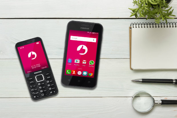A empresa lançou um feature phone (à esquerda) e um smartphone nesta semana.
Foto: Divulgação./ A empresa lançou um feature phone (à esquerda) e um smartphone nesta semana.
Foto: Divulgação./
