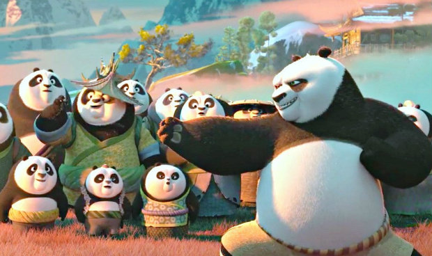 Po (Jack Black) encontra seu pai sumido em Kung Fu Panda 3. Foto: Divulgação/ Po (Jack Black) encontra seu pai sumido em Kung Fu Panda 3. Foto: Divulgação/