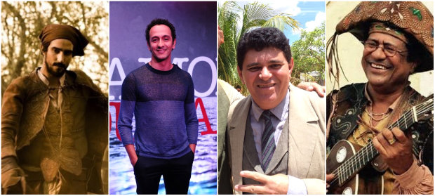 Os pernambucanos Renato Góes, Irandhir Santos, Ivann Gomes e Maciel Melo estão entre os 70% de atores nordestinos. Foto: TV Globo/Reprodução