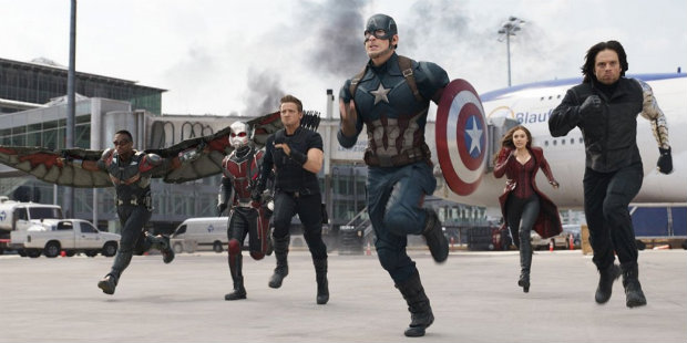 Time do Capitão contará com Falcão, Homem-Formiga, Gavião Arqueiro, Feiticeira Escarlate e Soldado Invernal. Foto: Marvel/Disney/Divulgação/ Time do Capitão contará com Falcão, Homem-Formiga, Gavião Arqueiro, Feiticeira Escarlate e Soldado Invernal. Foto: Marvel/Disney/Divulgação/
