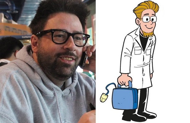 Filho de Maurício de Souza inspirou o personagem Professor Spada da Turma da Mônica. Montagem: Facebook e Maurício de Sousa