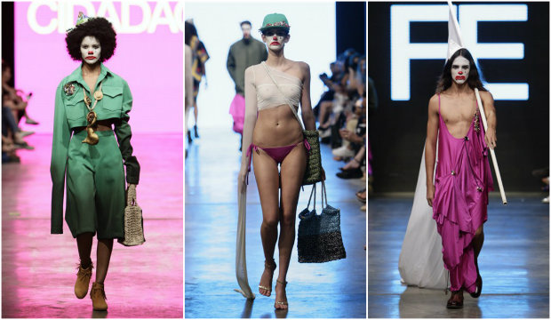 Posicionamento político marcou desfile de Lindebergue no primeiro dia do Dragão Fashion. Fotos: Roberta Braga/Silvia Boriello/Ricardo K./Divulgação/ Posicionamento político marcou desfile de Lindebergue no primeiro dia do Dragão Fashion. Fotos: Roberta Braga/Silvia Boriello/Ricardo K./Divulgação/
