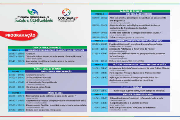 O encontro é promovido pela Associação Médico-Espírita do Estado de Pernambuco. Foto: Divulgação./
