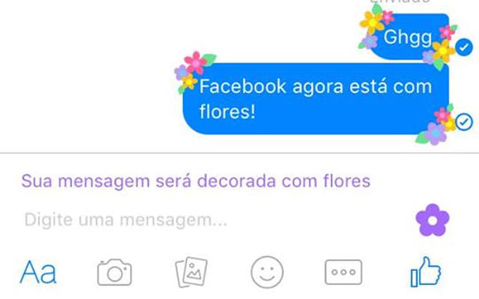 Usuários brasileiros já têm acesso às mensagens decoradas no Facebook Menssager. Foto: Reprodução/Usuários brasileiros já têm acesso às mensagens decoradas no Facebook Menssager. Foto: Reprodução Usuários brasileiros já têm acesso às mensagens decoradas no Facebook Menssager. Foto: Reprodução/Usuários brasileiros já têm acesso às mensagens decoradas no Facebook Menssager. Foto: Reprodução
