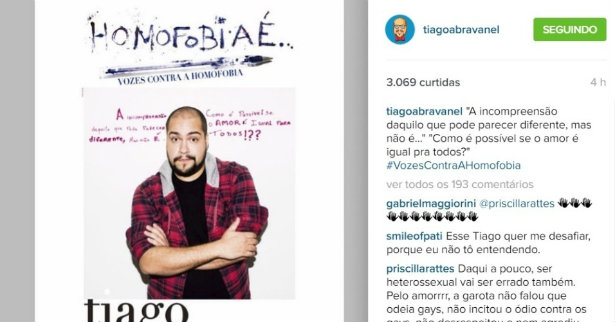 Ator Tiago Abravanel, neto de Silvio Santos, comenta homobia no Instagram. Foto: Reprodução/Instagram/