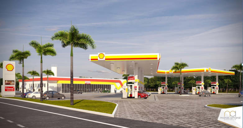 Posto Rota 42 ter&aacute; 820 metros quadrados de &aacute;rea de abastecimento. Foto: Morais Amaral Arquitetura/Divulga&ccedil;&atilde;o/