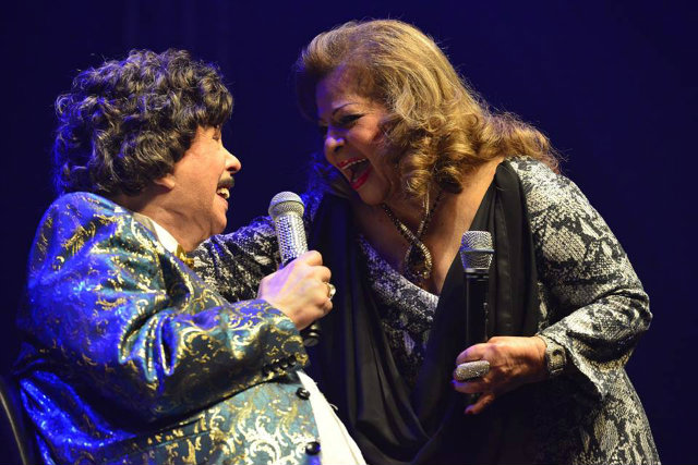 Angela Maria e Cauby Peixoto comemoravam 120 anos de carreira em show. Foto: Facebook/Divulgação