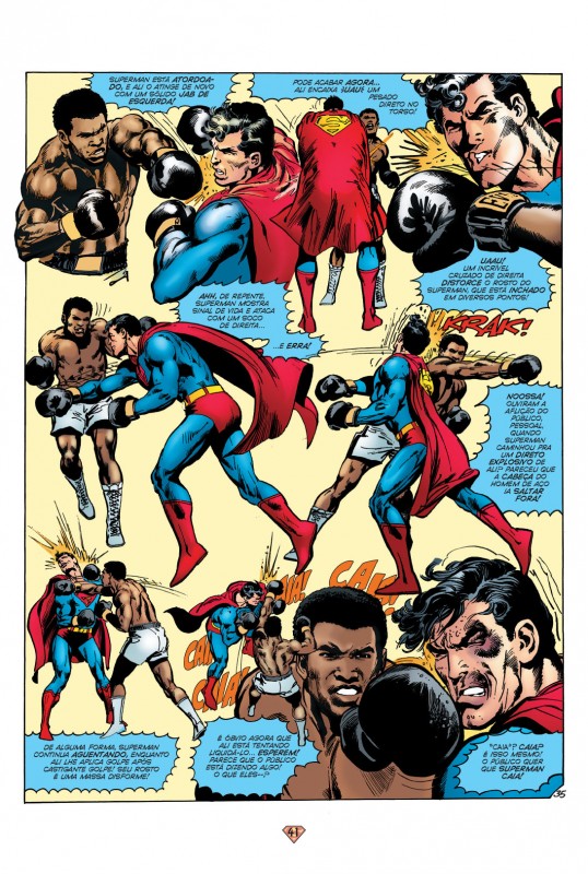 Herói perde os poderes e acaba sofrendo para encarar o pugilista. Panini Comics/Divulgação