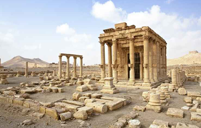 O Templo de Baal-Shamin, na S&iacute;ria, foi destru&iacute;do por jihadistas do Estado Isl&acirc;mico em abril de 2015. Foto: Dario Bajurin/Reprodu&ccedil;&atilde;o/