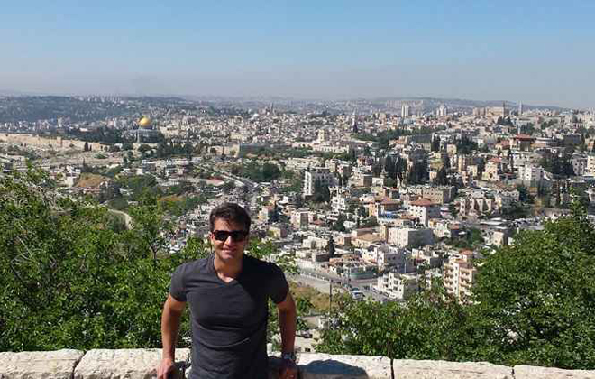 Vitor Carulla foi a Jerusalém, mas não visitou a área mulçumana. Foto: Arquivo pessoal