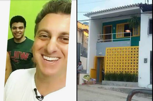 Jonas e Luciano Huck e o resultado da casa reformada para o Lar Doce Lar. Foto: Reprodu&ccedil;&atilde;o/SnapChat / Mike Torres/DP/
