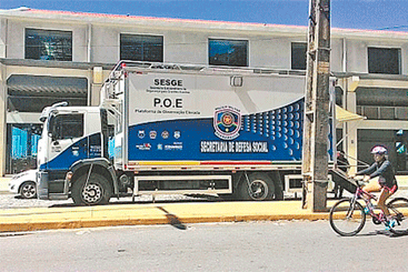 Unidade m&oacute;vel da Plataforma de Observa&ccedil;&atilde;o Elevada (POE) possui 14 c&acirc;meras t&eacute;rmicas de longo alcance e abrang&ecirc;ncia de 360 graus. Foto: Divulga&ccedil;&atilde;o/