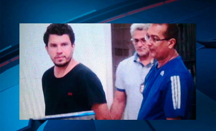 Janderson Alencar está preso por força de um mandado de prisão e chega no mesmo voo que traz a filha. Foto: TV Clube/Reprodução