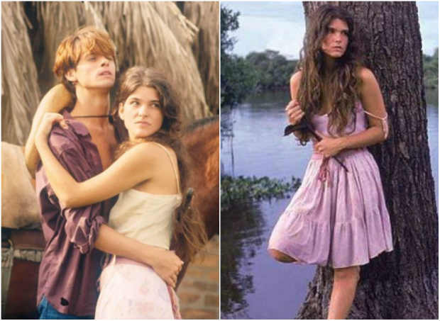 Marcos Winter e Cristiana Oliveira formaram par romântico na novela Pantanal, exibida pela primeira vez no início dos anos 90. Foto: Reprodução/Internet