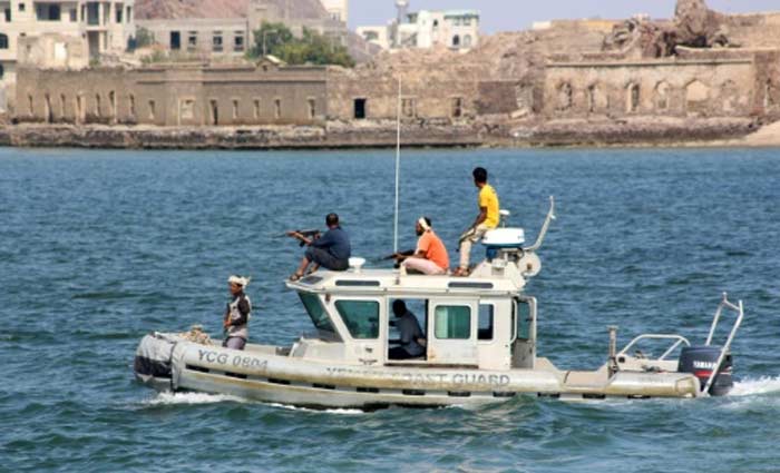 Patrulha da guarda costeira do Iêmen perto do porto de Áden, em janeiro. Foto: Saleh Al-Obeidi/AFP/Arquivos/ Patrulha da guarda costeira do Iêmen perto do porto de Áden, em janeiro. Foto: Saleh Al-Obeidi/AFP/Arquivos/