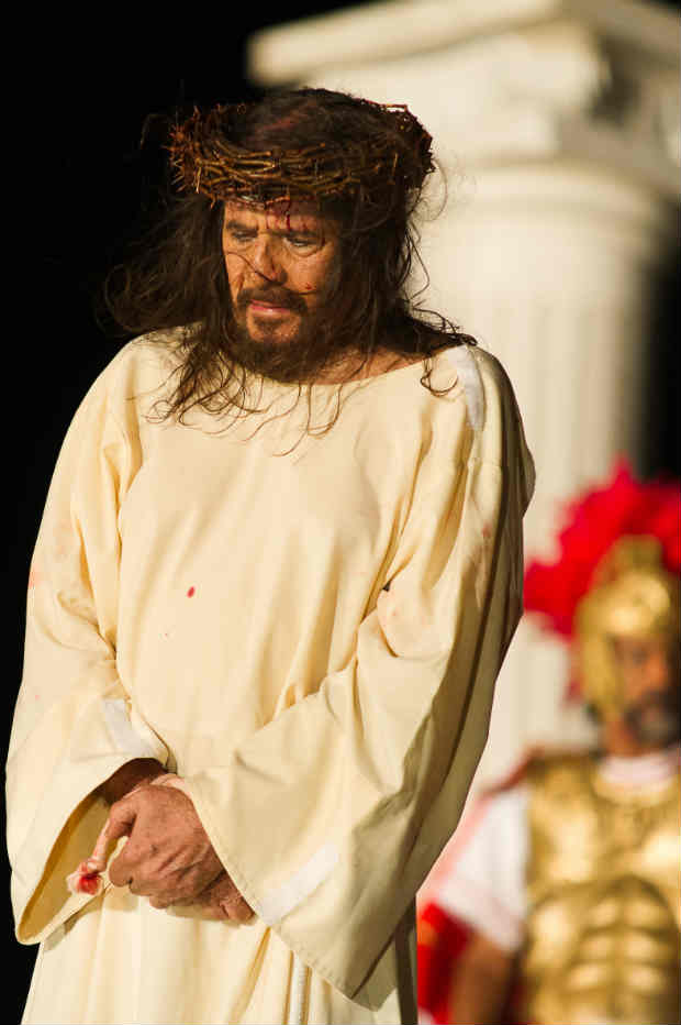 Jose Pimentel como Jesus na Paixao de Cristo do Recife. Credito Wellington Dantas Divulgacao/ Jose Pimentel como Jesus na Paixao de Cristo do Recife. Credito Wellington Dantas Divulgacao/