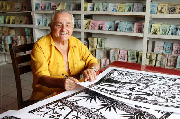Artista popular mostra xilogravuras sobre sua vida e a curadoria também selecionou um apanhado de obras representativas de sua trajetória. Crédito: Xirumba Amorim/Divulgação/ Artista popular mostra xilogravuras sobre sua vida e a curadoria também selecionou um apanhado de obras representativas de sua trajetória. Crédito: Xirumba Amorim/Divulgação/
