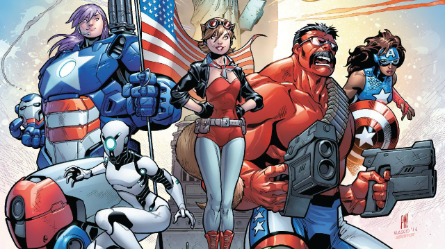 A equipe contará com o Hulk Vermelho, o mutante Míssil, a Dra. Toni Ho, Danielle Cage, a Capitã América do futuro, Pod e a Garota Esquilo. Foto: Marvel/Reprodução/ A equipe contará com o Hulk Vermelho, o mutante Míssil, a Dra. Toni Ho, Danielle Cage, a Capitã América do futuro, Pod e a Garota Esquilo. Foto: Marvel/Reprodução/