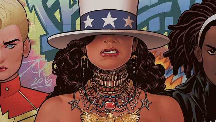 Tamb&eacute;m conhecida como Miss America, America Chavez tem visual inspirado em Beyonc&eacute; na nova publica&ccedil;&atilde;o. Cr&eacute;dito: Marvel/Divulga&ccedil;&atilde;o/
