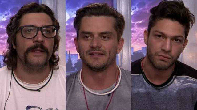 Ilmar, Marcos e Luiz Felipe se enfrentaram no primeiro paredão triplo do BBB17. Foto: Rede Globo/Reprodução/
