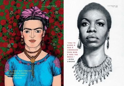 Entre as mulheres contempladas no livro, estão Frida Kahlo e Nina Simone. Foto: VR Editoras/Reprodução/