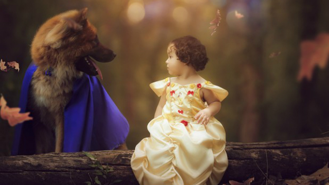Ensaio com a pequena Rafaella e o cachorro Thor foi inspirado no filme A Bela e a Fera. Fotos: Vivian Rodrigues/Divulgação/ Ensaio com a pequena Rafaella e o cachorro Thor foi inspirado no filme A Bela e a Fera. Fotos: Vivian Rodrigues/Divulgação/