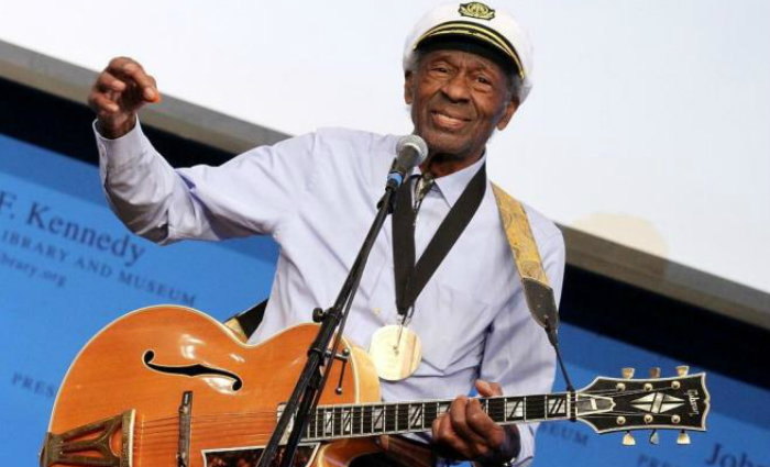 Chuck Berry em lançamento de um de seus últimos álbuns. Foto: Divulgação/ Chuck Berry em lançamento de um de seus últimos álbuns. Foto: Divulgação/