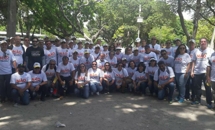 Profissionais da segurança pública, como os delegados de Polícia Federal, também participam da mobilização. Foto: Reprodução/ WhatsApp