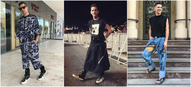Caio usa as redes sociais para lançar suas tendências de estilo. Fotos: Instagram/@caiobraz/Reprodução