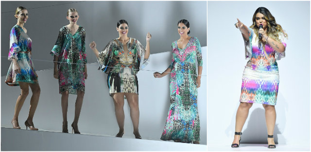 Preta Gil roubou a cena no desfile de Victor Dzenk. Eles lançaram coleção em parceria, com peças que se adaptam a diferentes medidas. Foto: Fotosite/Divulgação