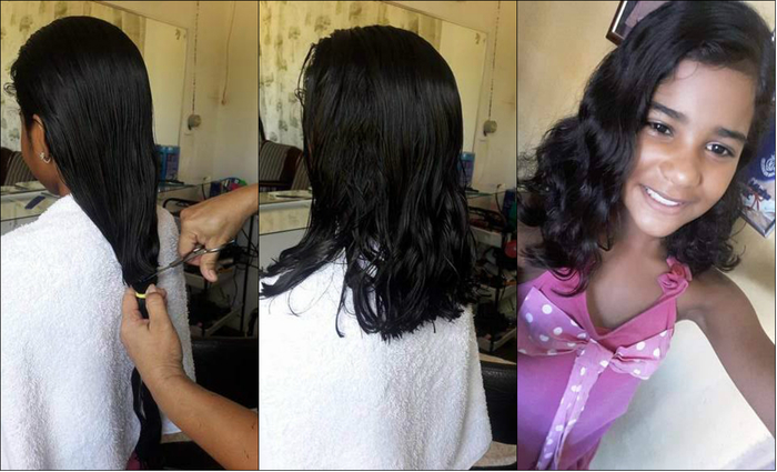 Edilayne Costa nunca havia feito um grande corte, mas sempre nutriu o desejo de fazer uma doação para crianças com câncer. Foto: Cortesia/ Edilayne Costa nunca havia feito um grande corte, mas sempre nutriu o desejo de fazer uma doação para crianças com câncer. Foto: Cortesia/