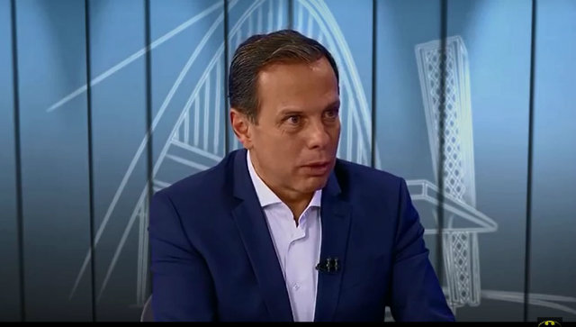 A assessoria de imprensa da Prefeitura disse que Doria reagiu a um "gesto invasivo e desnecessário". Foto: Youtube/Reprodução/