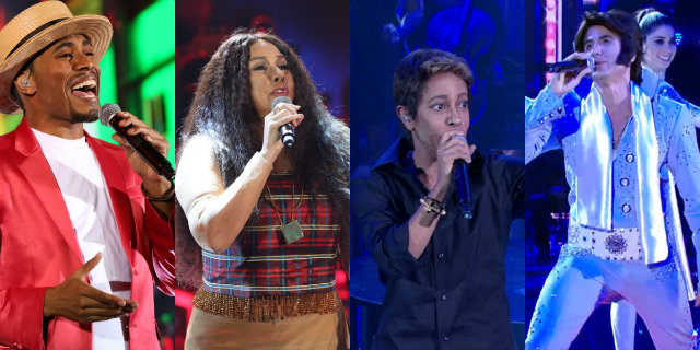 Ícaro Silva, Fafá de Belém, Samantha Schmütz e Eriberto Leão no Show dos famosos. Fotos: Gshow/Divulgação/ Ícaro Silva, Fafá de Belém, Samantha Schmütz e Eriberto Leão no Show dos famosos. Fotos: Gshow/Divulgação/