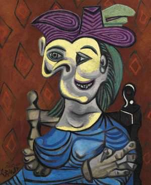 Femme Assise, Robe Bleue, de Pablo Picasso. Foto: Christie