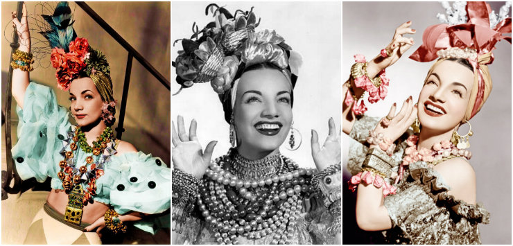 Carmen Miranda é referência de estilo e excentricidade: seus turbantes ganham destaque na mostra virtual. Fotos: Reprodução da internet