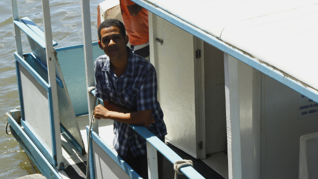 Estudante de geografia, Heryson falou sobre aspectos socioeconômicos das vias fluviais. Foto: Shilton Araujo/Esp.DP 