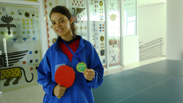 Aos 14 anos, Raiana é medalha de ouro no tênis de mesa. Foto: Shilton Araujo/Esp.DP  