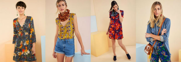 O mix de estampas e lenços ajudam a deixar o look mais moderno. Foto: Cantão/Divulgação/ O mix de estampas e lenços ajudam a deixar o look mais moderno. Foto: Cantão/Divulgação/