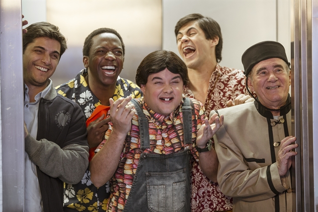 Dedeco (Bruno Gissoni), Mussa (Mumuzinho),Zaca (Gui Santana), Didico (Lucas Veloso) e. por último, Didi (Renato Aragão). Foto: Globo/Divulgação/