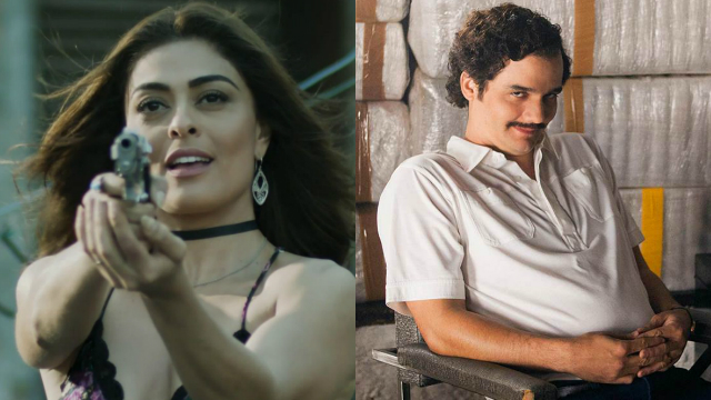 Bibi e Pablo Escobar ficaram famosos por suas ligações com o tráfico de drogas. Foto: Globo e Netflix/Reprodução/ Bibi e Pablo Escobar ficaram famosos por suas ligações com o tráfico de drogas. Foto: Globo e Netflix/Reprodução/
