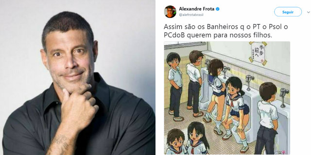 Ator usou redes sociais para rebater polêmica de banheiro unissex. Fotos: Facebook, Twitter/Reprodução/