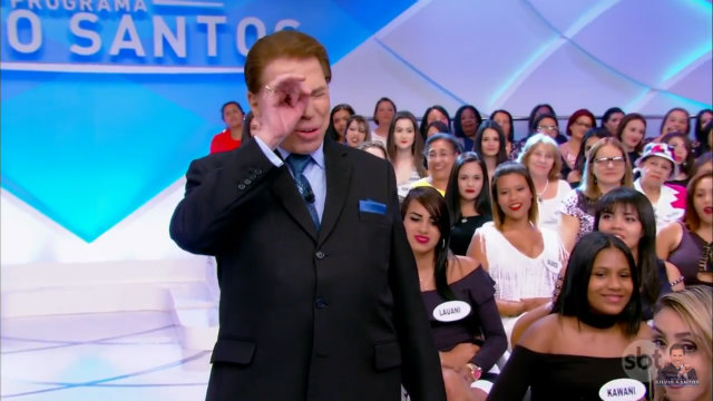 "Agora não posso mais, porque elas já sabem! Mas elas colocaram um quadro lá", disse ele. Foto: SBT/Reprodução