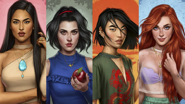 Pocahontas, Branca de Neve, Mulan e Ariel são algumas das princesas escolhidas pela artista. Foto: Fernanda Suarez/Reprodução/ Pocahontas, Branca de Neve, Mulan e Ariel são algumas das princesas escolhidas pela artista. Foto: Fernanda Suarez/Reprodução/