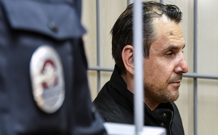 Boris Grits, o suspeito que atacou Tatyana Felgenhauer, apresentadora de 32 anos na esta&ccedil;&atilde;o de r&aacute;dio Echo de Moscou.
Foto: Vasily Maximov/AFP/