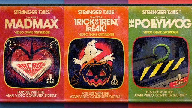 Episódios de Stranger Things viraram jogos de Atari na arte de Billy Butcher. Fotos: Behance/Reprodução/ Episódios de Stranger Things viraram jogos de Atari na arte de Billy Butcher. Fotos: Behance/Reprodução/