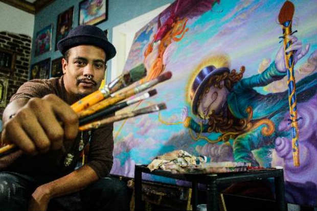 Estreia do artista, que começou como autodidata, mostra o uso acurado da perspectiva. Foto: Thalyta Tavares/DP/