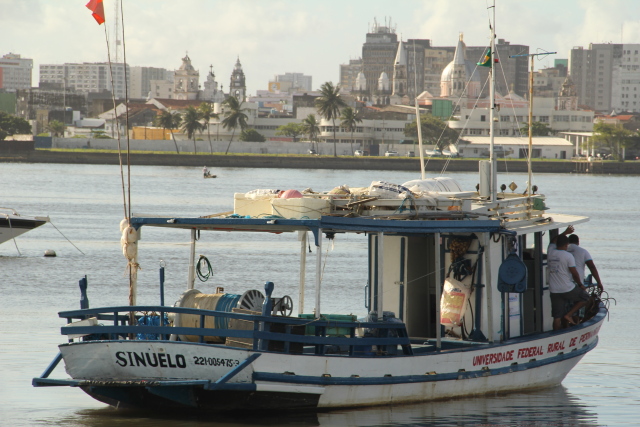 Barco Sinuelo era utilizado para capturar tubarões na costa pernambucana. Foto: Arthur Souza/Esp.DP/Arquivo.