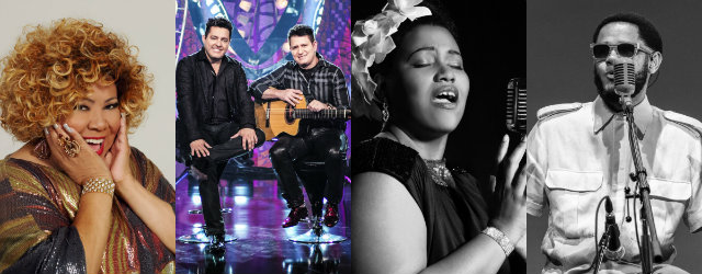 Alcione e Bruno & Marrone cantam os sucessos de suas carreiras; homenagens a Billie Holiday e Cartola por Lilian Valeska e Emicida, respectivamente. Fotos: alcioneamarrom.com/Reprodução da Internet, Andrea Rocha/Divulgação, Brechando.com/Reprodução da Internet, Bruno e Marrone/Divulgação/ Alcione e Bruno & Marrone cantam os sucessos de suas carreiras; homenagens a Billie Holiday e Cartola por Lilian Valeska e Emicida, respectivamente. Fotos: alcioneamarrom.com/Reprodução da Internet, Andrea Rocha/Divulgação, Brechando.com/Reprodução da Internet, Bruno e Marrone/Divulgação/