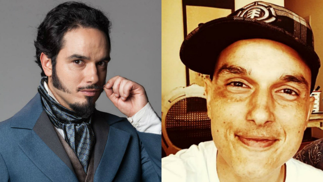À esquerda, Léo caracterizado como Átila para a novela Escrava Mãe. Foto: Record/Divulgação e Instagram/Reprodução/ À esquerda, Léo caracterizado como Átila para a novela Escrava Mãe. Foto: Record/Divulgação e Instagram/Reprodução/