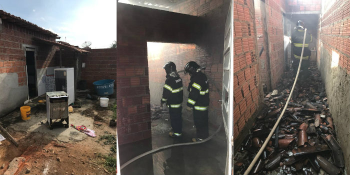 Segundo a vizinhança, o casal entrou em discussão e um deles ateou fogo na própria casa. Foto: Corpo de Bombeiros/Divulgação/ Segundo a vizinhança, o casal entrou em discussão e um deles ateou fogo na própria casa. Foto: Corpo de Bombeiros/Divulgação/